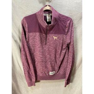 Victoria Secret Pink Sweater Womens‎ Small Purple 1/2 Zip Long Sleeve Ladies
